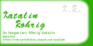 katalin rohrig business card