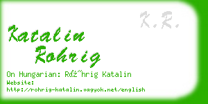 katalin rohrig business card